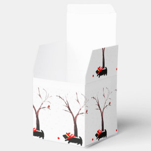 Scottie-Hund und Robin saisonal Geschenkschachtel