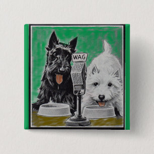 Scottie-Hunde Blackie und Whitie im Radio Button