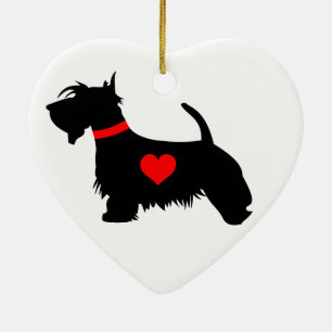 Scottie-Hundeherz-Verzierung Keramikornament