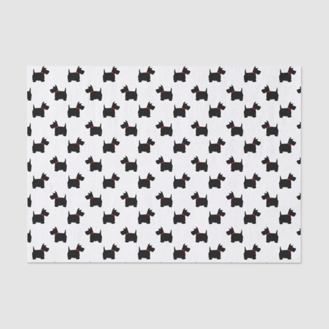 Scottie-Hundemuster Seidenpapier (Vorderseite)