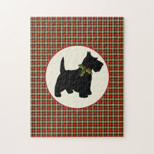 Scottie-Hundeschottisches kariertes Weihnachten