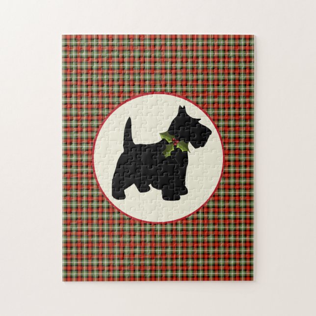 Scottie-Hundeschottisches kariertes Weihnachten (Vertikal)