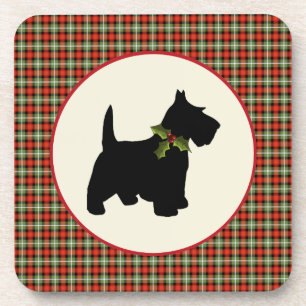Scottie-Hundeschottisches kariertes Weihnachten Untersetzer