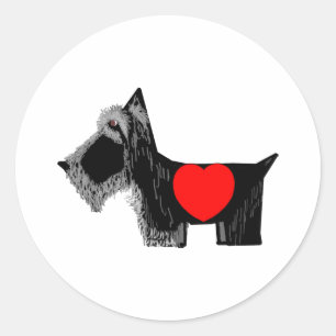 Scottie-HundeValentinsgruß Runder Aufkleber