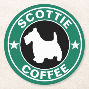 SCOTTIE Kaffee Runder Pappuntersetzer