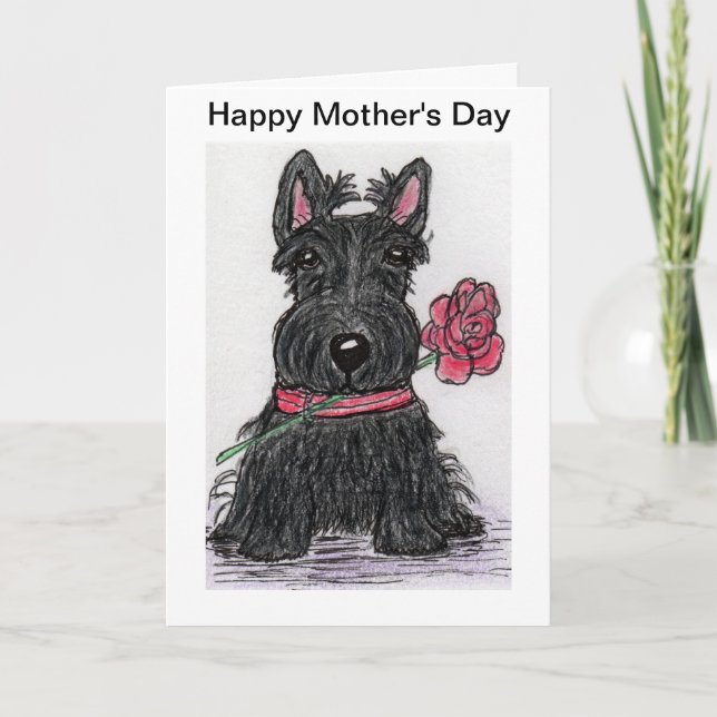 Scottie Mother's Day card Mum nana Ehefrau Karte (Vorderseite)