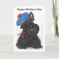 Scottie Mother's Day Card Mum nana Scottish