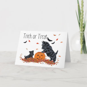 SCOTTIE Papa und Welpe Halloween Karte