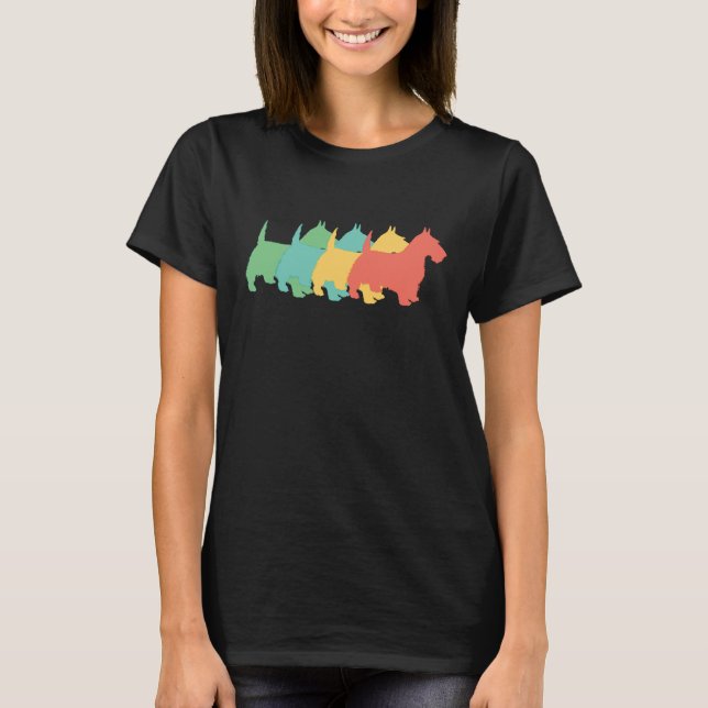 Scottie-Retro Pop-Kunst T-Shirt (Vorderseite)
