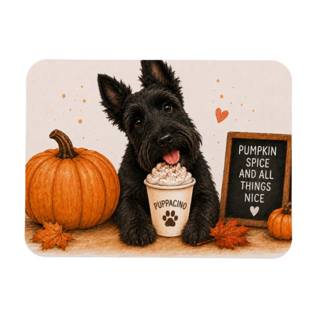 Scottie Scottish Terrier Pumpkin Spice Magnet (Horizontal)