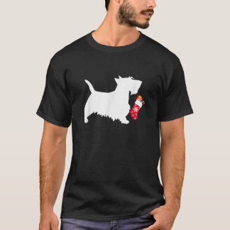 Scottie Scottish Terrier Weihnachtsstrumpf Hund T-Shirt