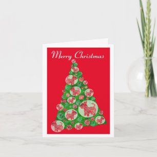 Scottie Terrier Dog Silhouette Weihnachtsbaum Red Karte