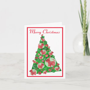 Scottie Terrier Dog Silhouette WeihnachtsbaumWhite Karte