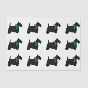 Scottie und Stechpalme Seidenpapier