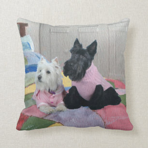 Scottie und Westie - Terrier-Winterkissen Kissen