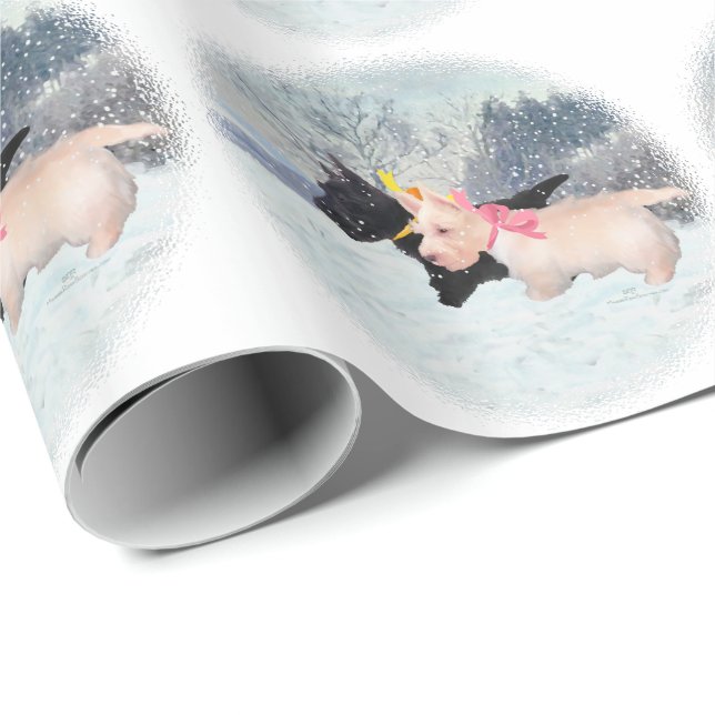 Scottie-Welpen Geschenkpapier (Rolleneckpunkt)