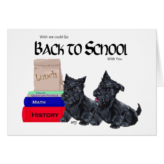 Scottie-Welpen zurück zu Schule Karte