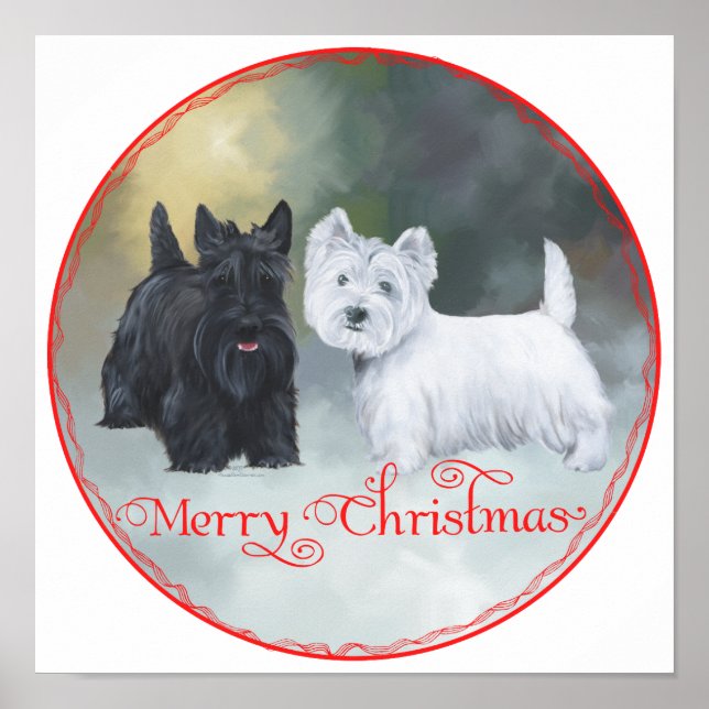 Scottie Westie Christmas Poster (Vorne)