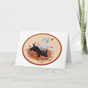 Scottie & Westie Herbstlaub Karte