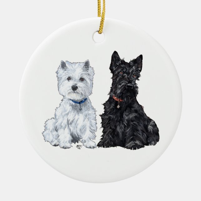 Scottie & Westie Ornament (Vorne)