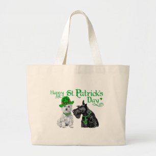 Scottie & Westie St. Paddy's Day Jumbo Stoffbeutel