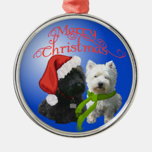 Scottie & Westie Weihnachtsdekoration Ornament Aus Metall