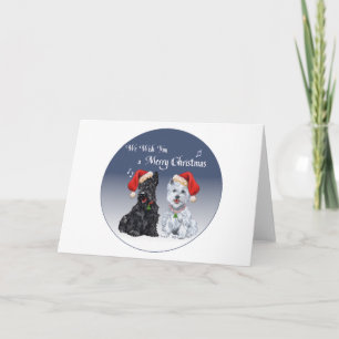 Scottie & Westie Weihnachtslieder Feiertagskarte