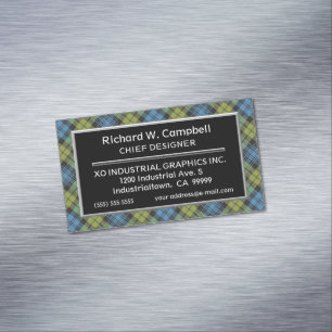 Scottish Accent Campbell Tartan Kariert Magnetische Visitenkarte
