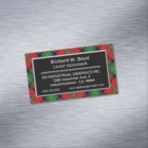 Scottish Accent Clan Boyd Tartan Magnetische Visitenkarte