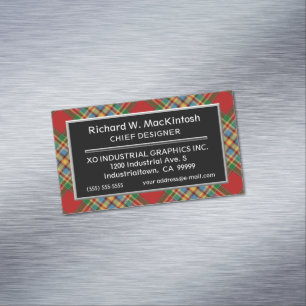 Scottish Accent Clan Chattan Tartan Magnetische Visitenkarte