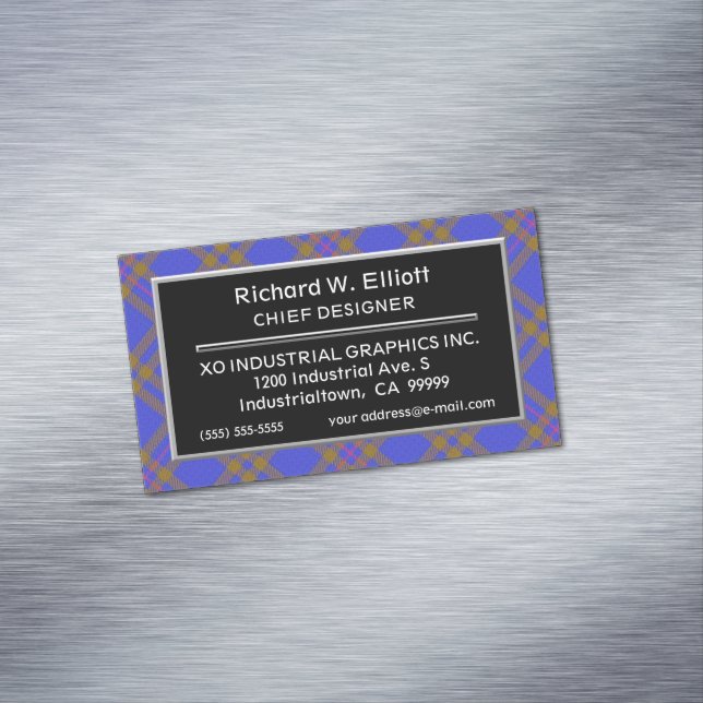 Scottish Accent Clan Elliot Elliott Tartan Magnetische Visitenkarte (Beispiel)