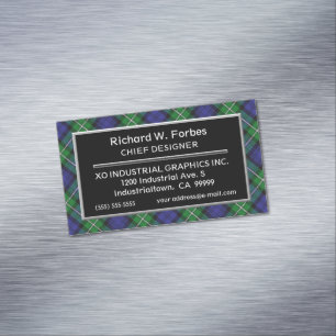 Scottish Accent Clan Forbes Tartan Magnetische Visitenkarte