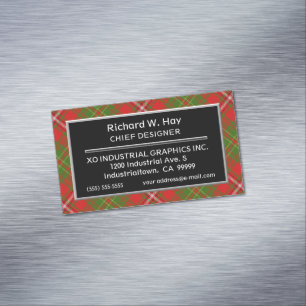 Scottish Accent Clan Hay Tartan Magnetische Visitenkarte