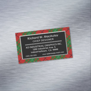 Scottish Accent Clan MacAulay Tartan Magnetische Visitenkarte