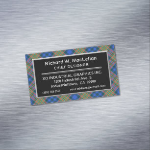 Scottish Accent Clan MacLellan Tartan Magnetische Visitenkarte