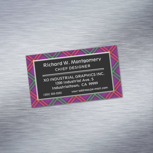 Scottish Accent Clan Montgomery Tartan Magnetische Visitenkarte (Beispiel)