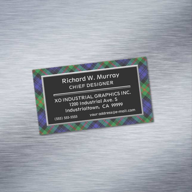 Scottish Accent Clan Murray Tartan Magnetische Visitenkarte (Beispiel)