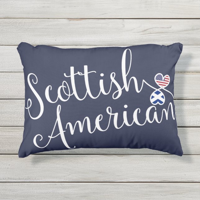 Scottish American Accent Pillow, Schottland Kissen Für Draußen (Vorderseite)