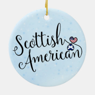 Scottish American Entwined Hearts Decoration Keramikornament