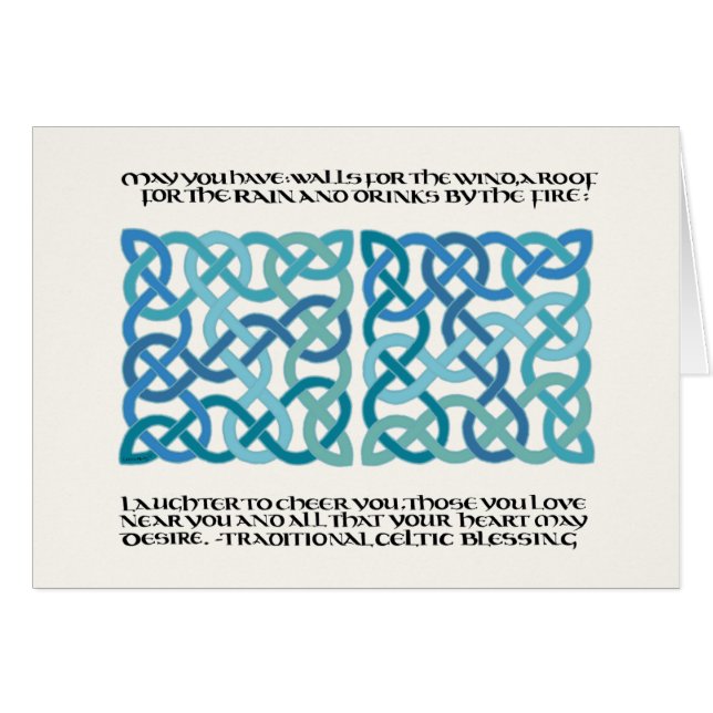 Scottish Blessing Calligraphy with Celtic Knots (Vorderseite (Horizontal))