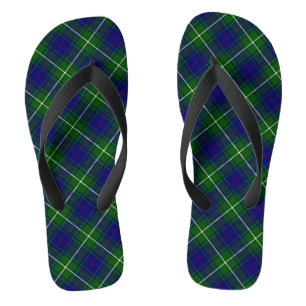 Scottish Blue und Green Tartan Kariert Flip Flops