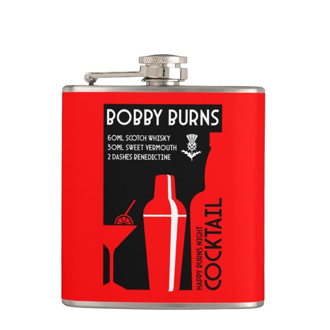 Scottish Bobby Burns Whiskey Cocktail Flachmann (Vorderseite)