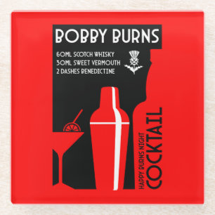 Scottish Bobby Burns Whiskey Cocktail Glasuntersetzer