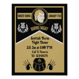 Scottish Burns Night Dinner Invite Fotodruck