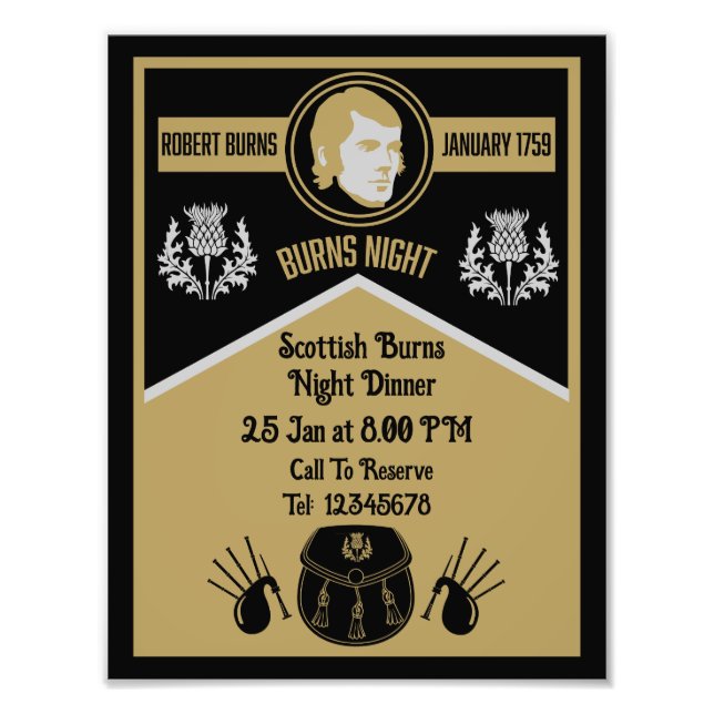 Scottish Burns Night Dinner Invite Fotodruck (Vorne)