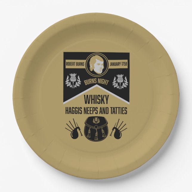 Scottish Burns Night Pappteller (Vorderseite)