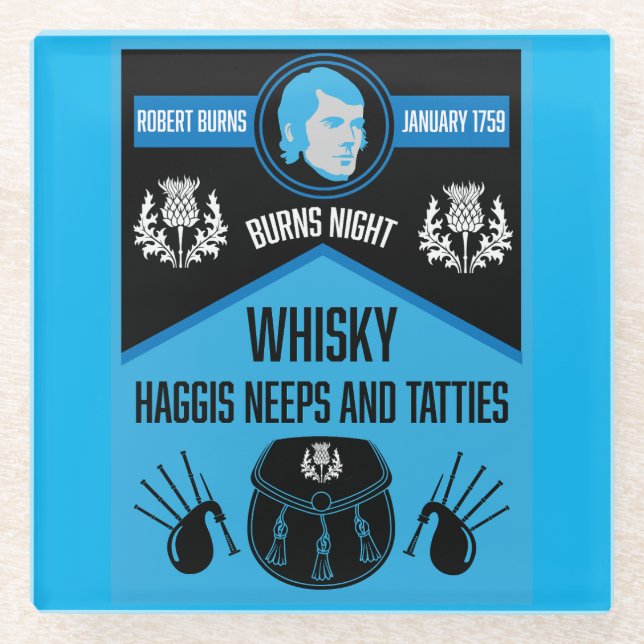 Scottish Burns Night Super Glasuntersetzer (Vorderseite)