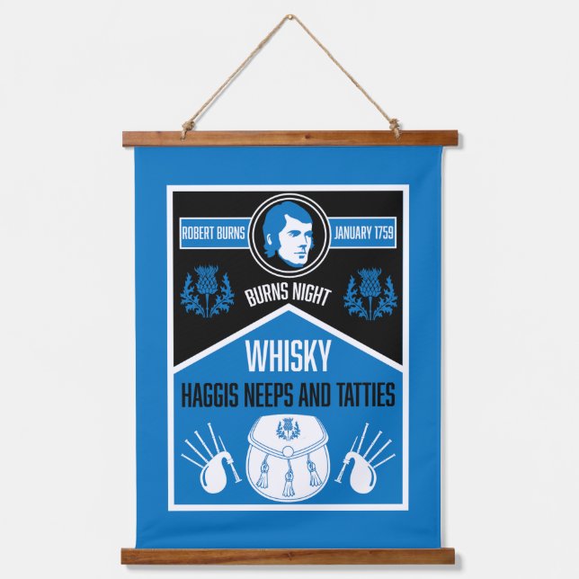Scottish Burns Night Wandteppich Mit Holzrahmen (Vorderseite)