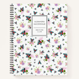 Scottish Butterfly Moth Thistle Blume Name Modern Notizbuch