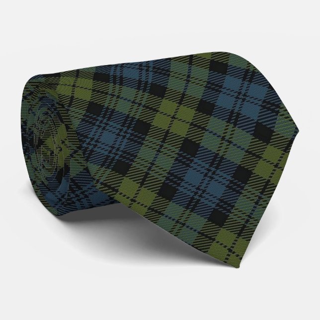 Scottish Campbell C Monogram Tartan Krawatte (Gerollt)